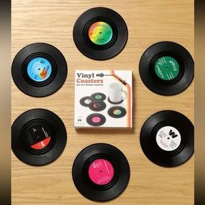 6 PC Vinyl Record Coasters